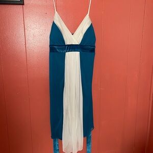 Blue and White Strappy Dress